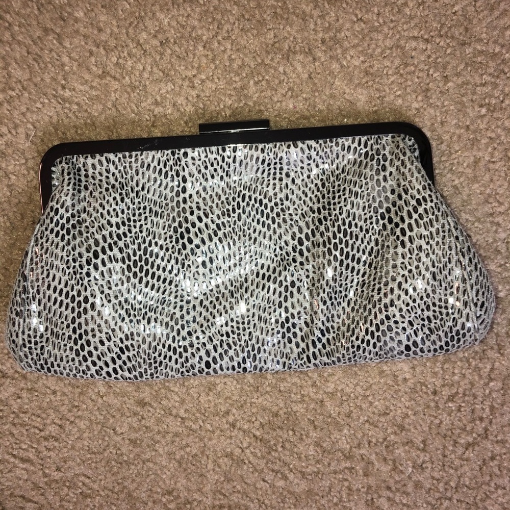 Gray Animal Print Handbag